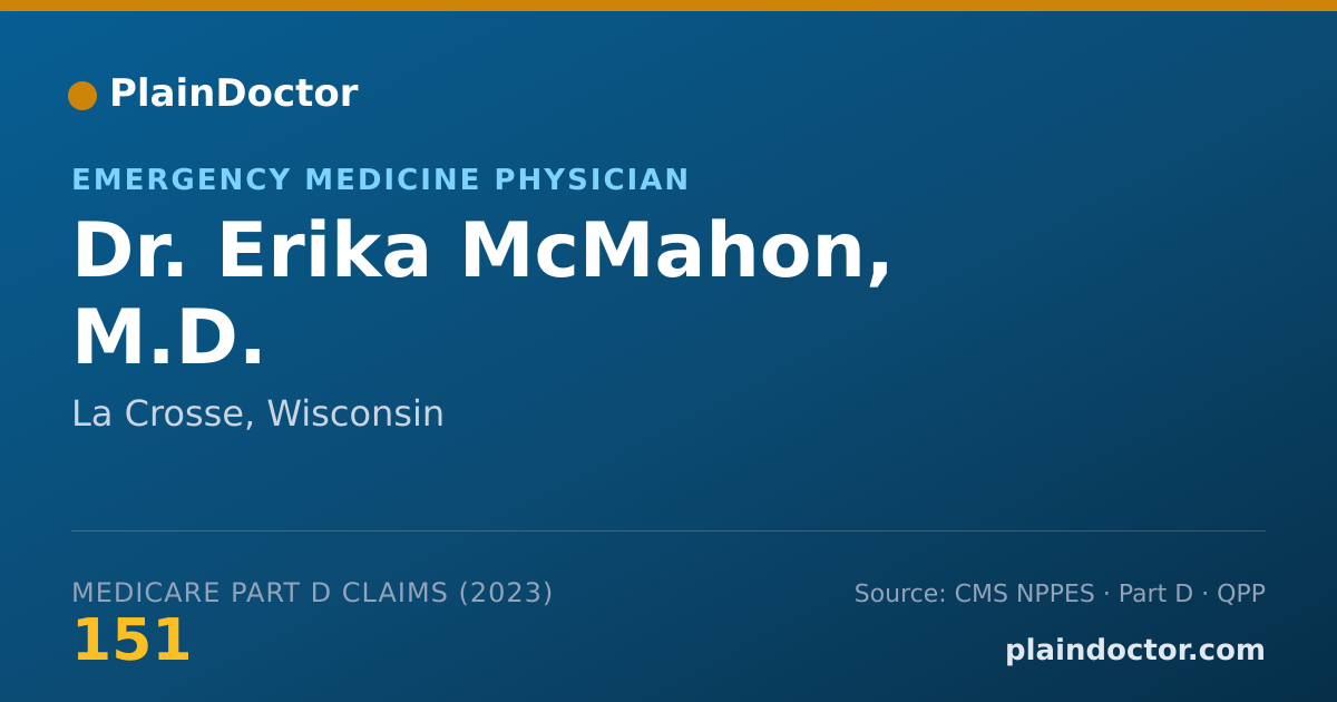 Shareable card for Erika McMahon, M.D. - Emergency Medicine Physician, La Crosse, WI