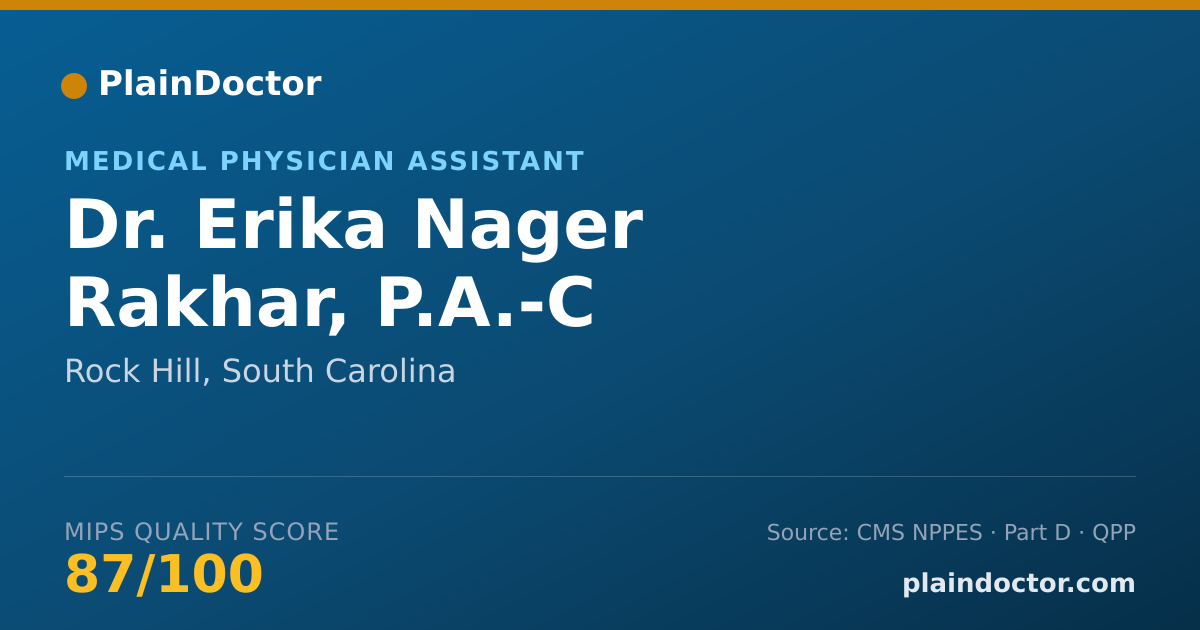 Shareable card for Erika Nager Rakhar, P.A.-C - Medical Physician Assistant, Rock Hill, SC