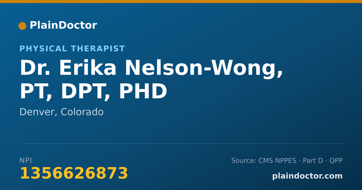 Shareable card for Erika Nelson-Wong, PT, DPT, PHD - Physical Therapist, Denver, CO