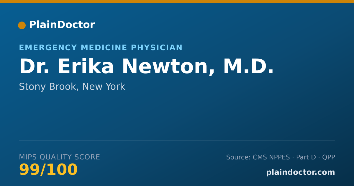 Shareable card for Erika Newton, M.D. - Emergency Medicine Physician, Stony Brook, NY