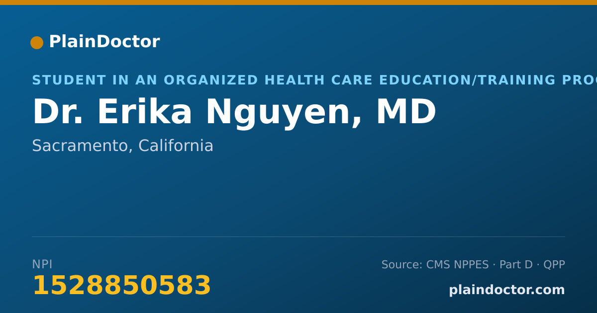 Shareable card for Erika Nguyen, MD - Student in an Organized Health Care Education/Training Program, Sacramento, CA