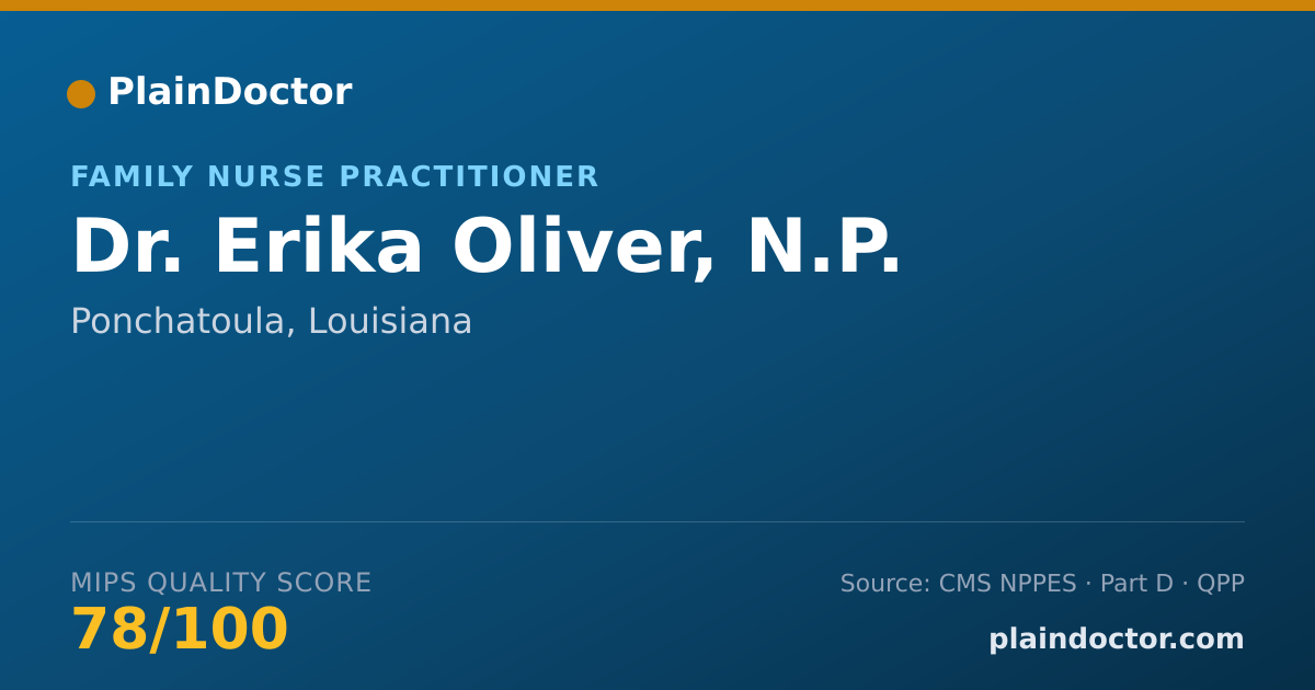 Shareable card for Erika Oliver, N.P. - Family Nurse Practitioner, Ponchatoula, LA
