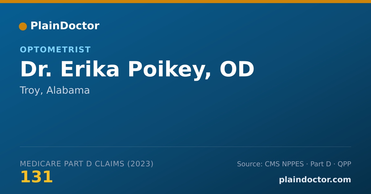 Shareable card for Erika Poikey, OD - Optometrist, Troy, AL