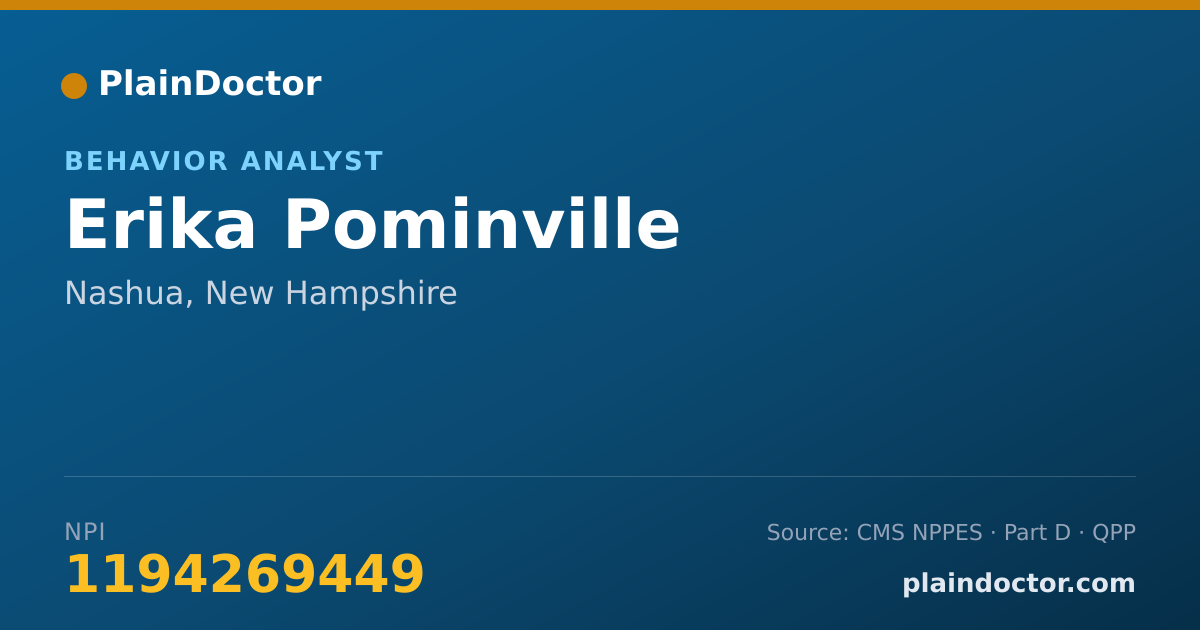 Shareable card for Erika Pominville - Behavior Analyst, Nashua, NH