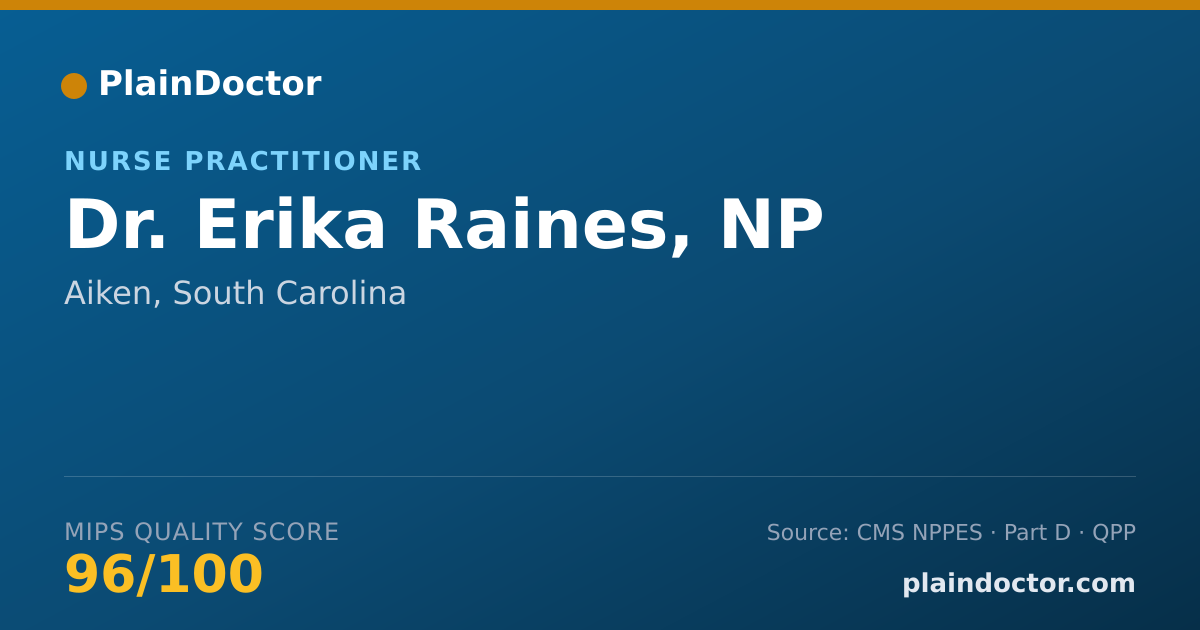 Shareable card for Erika Raines, NP - Nurse Practitioner, Aiken, SC