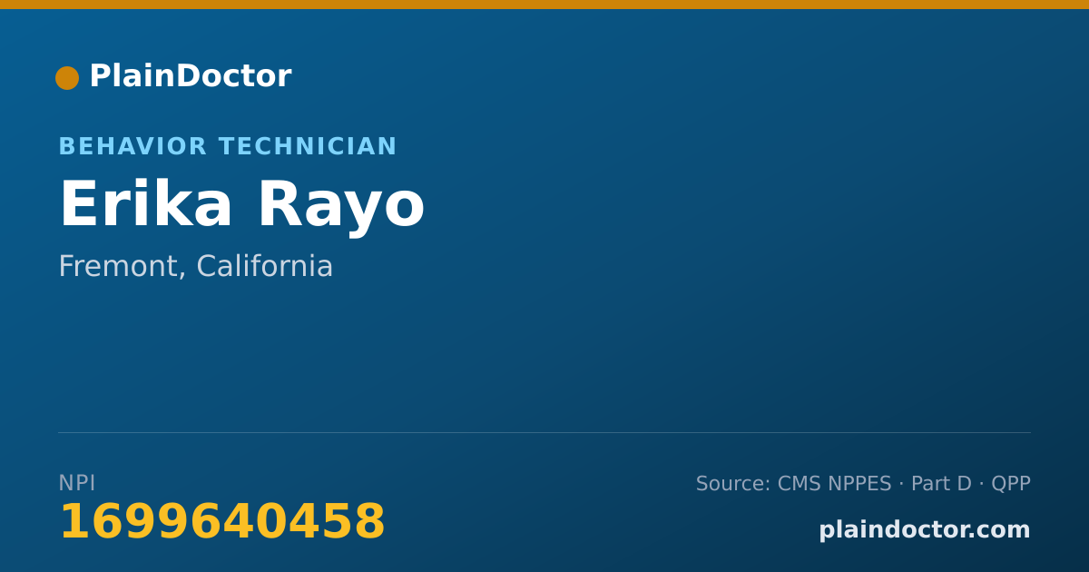 Shareable card for Erika Rayo - Behavior Technician, Fremont, CA