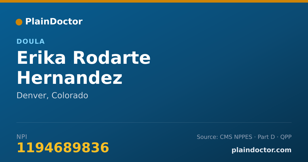Shareable card for Erika Rodarte Hernandez - Doula, Denver, CO