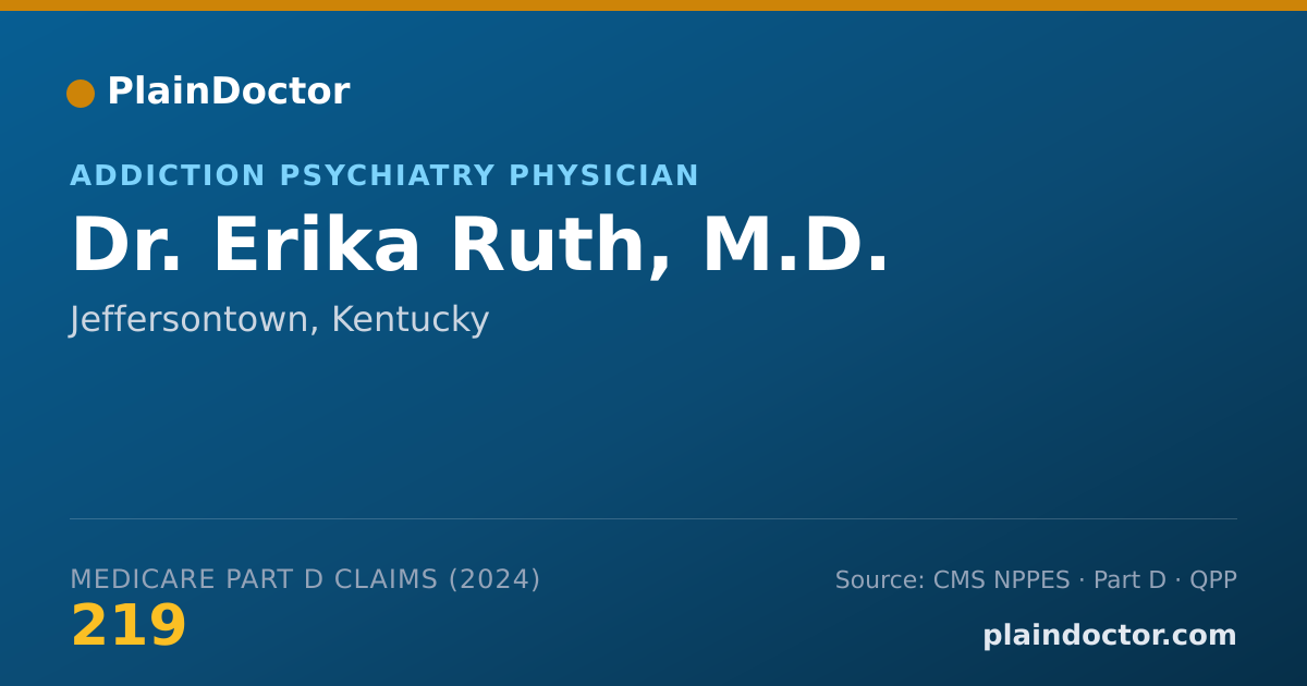 Shareable card for Erika Ruth, M.D. - Addiction Psychiatry Physician, Jeffersontown, KY