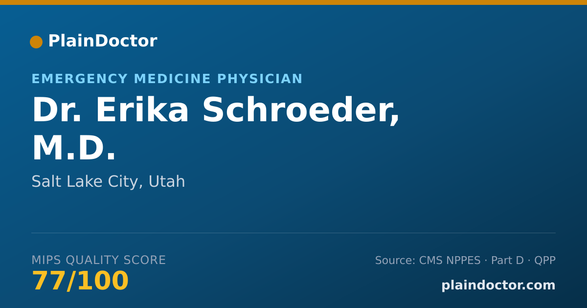 Shareable card for Erika Schroeder, M.D. - Emergency Medicine Physician, Salt Lake City, UT