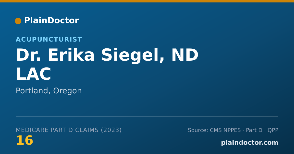 Shareable card for Erika Siegel, ND LAC - Acupuncturist, Portland, OR