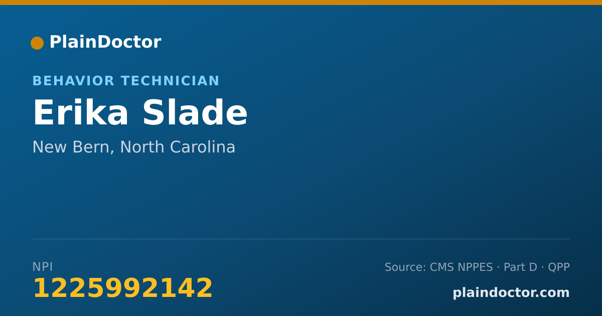 Shareable card for Erika Slade - Behavior Technician, New Bern, NC