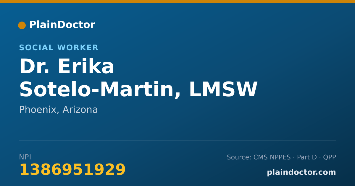 Shareable card for Erika Sotelo-Martin, LMSW - Social Worker, Phoenix, AZ