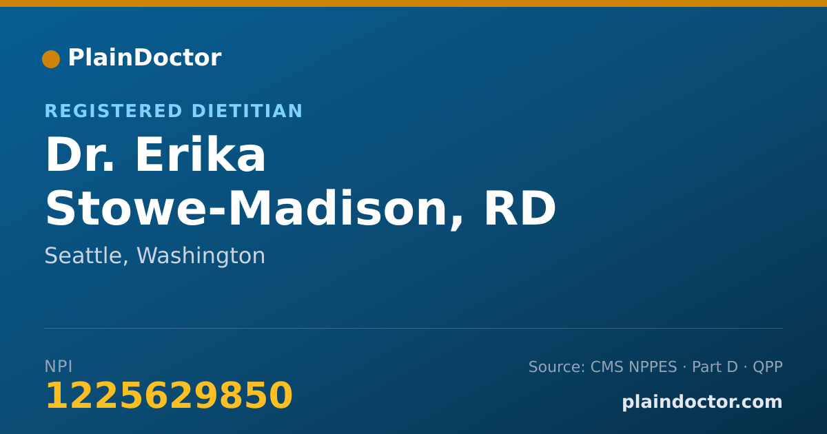 Shareable card for Erika Stowe-Madison, RD - Registered Dietitian, Seattle, WA