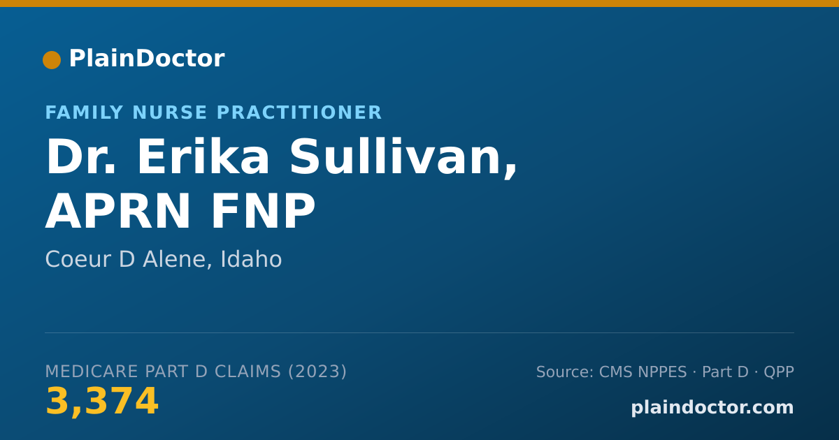Shareable card for Erika Sullivan, APRN FNP - Family Nurse Practitioner, Coeur D Alene, ID