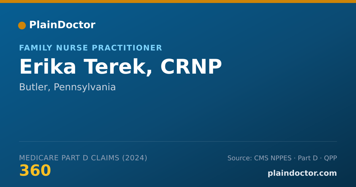 Shareable card for Erika Terek, CRNP - Family Nurse Practitioner, Butler, PA