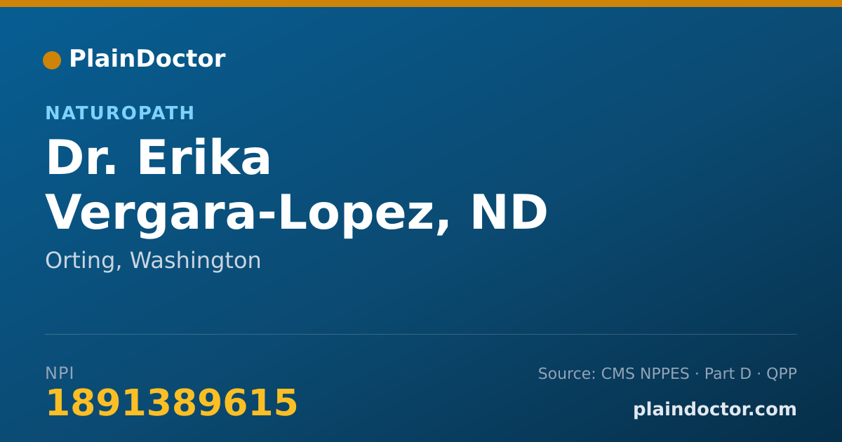 Shareable card for Erika Vergara-Lopez, ND - Naturopath, Orting, WA