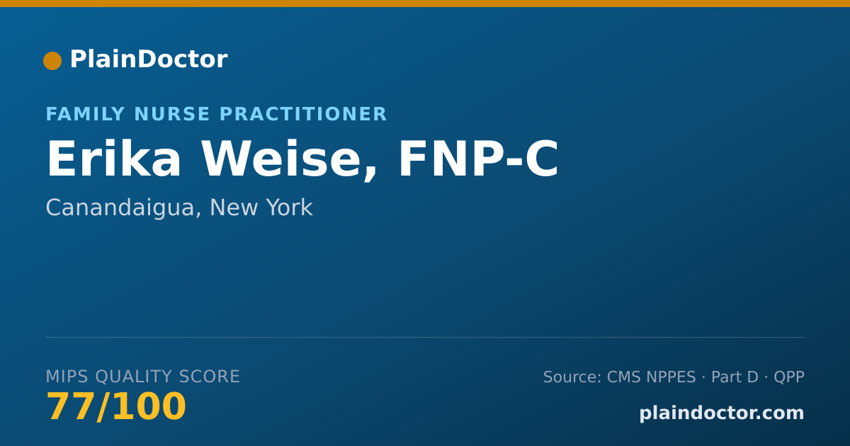 Shareable card for Erika Weise, FNP-C - Physician Assistant, Canandaigua, NY