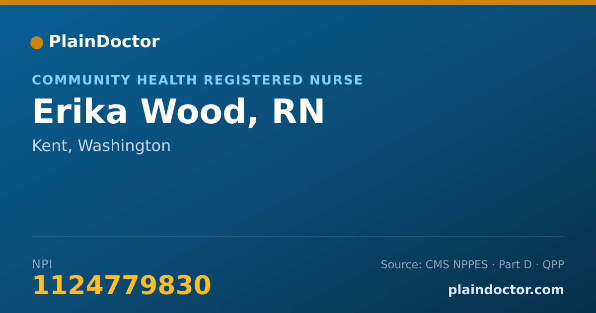 Shareable card for Erika Wood, RN - Community Health Registered Nurse, Kent, WA