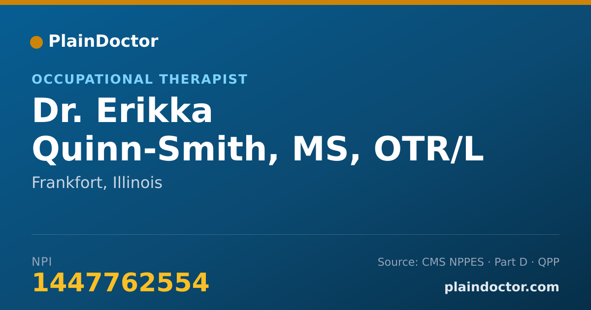 Shareable card for Erikka Quinn-Smith, MS, OTR/L - Occupational Therapist, Frankfort, IL