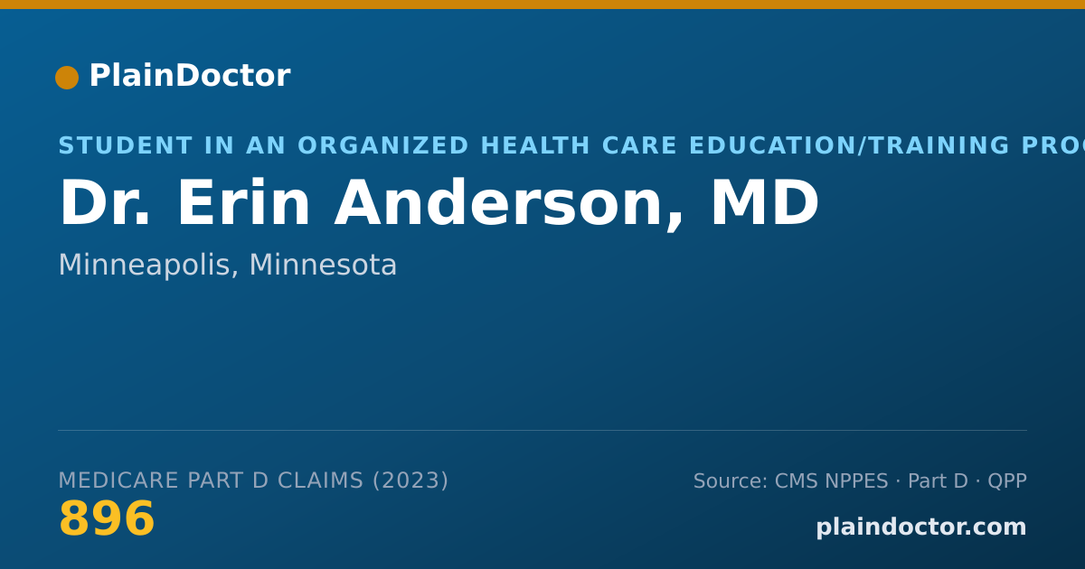 Shareable card for Erin Anderson, MD - Student in an Organized Health Care Education/Training Program, Minneapolis, MN