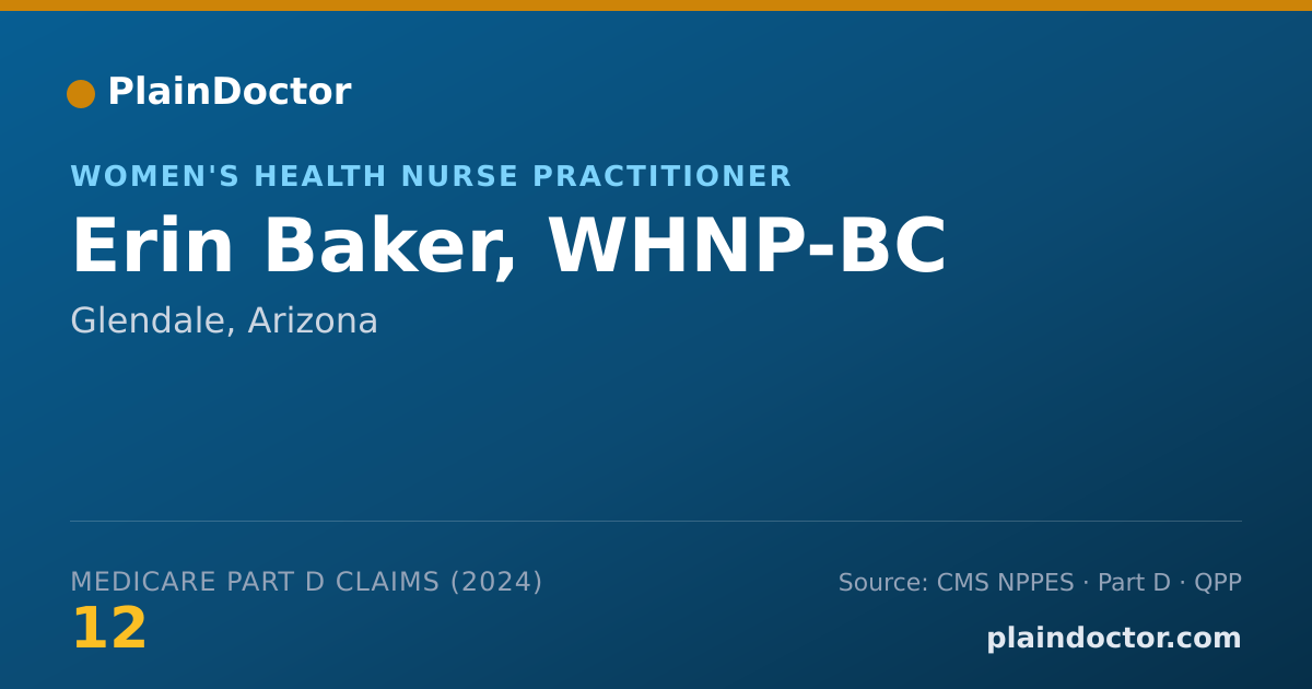 Shareable card for Erin Baker, WHNP-BC - Women's Health Nurse Practitioner, Glendale, AZ