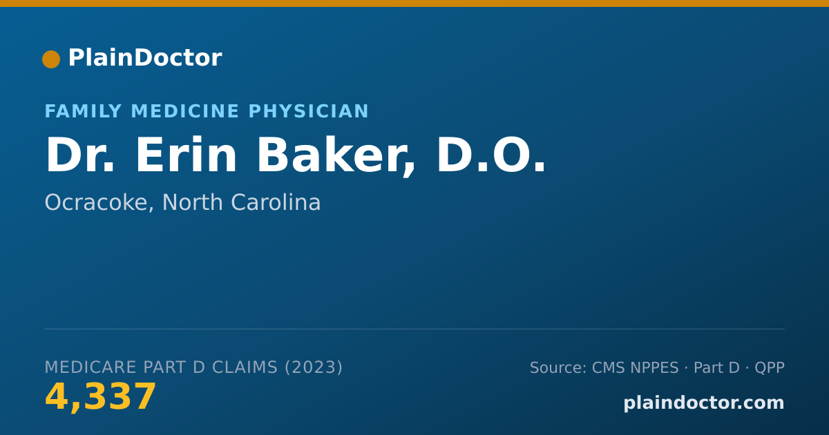 Shareable card for Erin Baker, D.O. - Family Medicine Physician, Ocracoke, NC