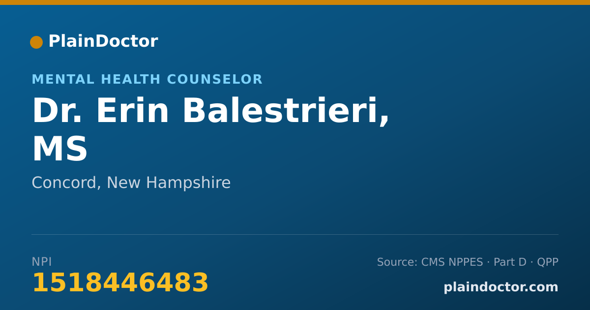Shareable card for Erin Balestrieri, MS - Mental Health Counselor, Concord, NH