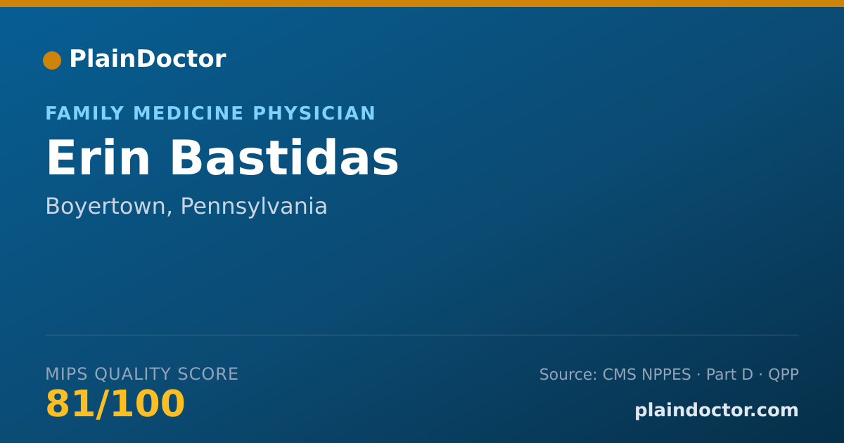 Shareable card for Erin Bastidas - Family Medicine Physician, Boyertown, PA