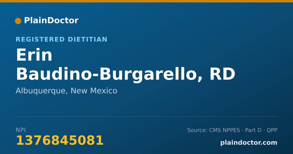 Shareable card for Erin Baudino-Burgarello, RD LD - Registered Dietitian, Albuquerque, NM