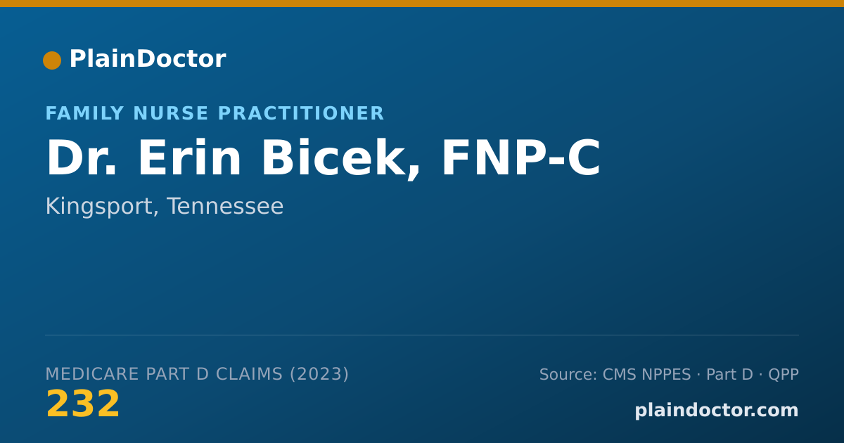Shareable card for Erin Bicek, FNP-C - Family Nurse Practitioner, Kingsport, TN