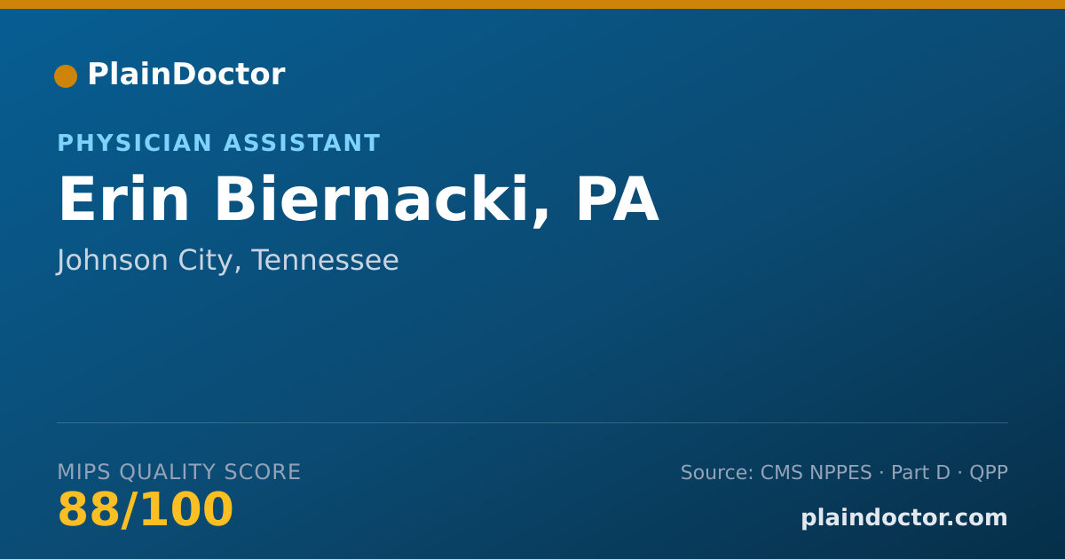 Shareable card for Erin Biernacki, PA - Physician Assistant, Johnson City, TN