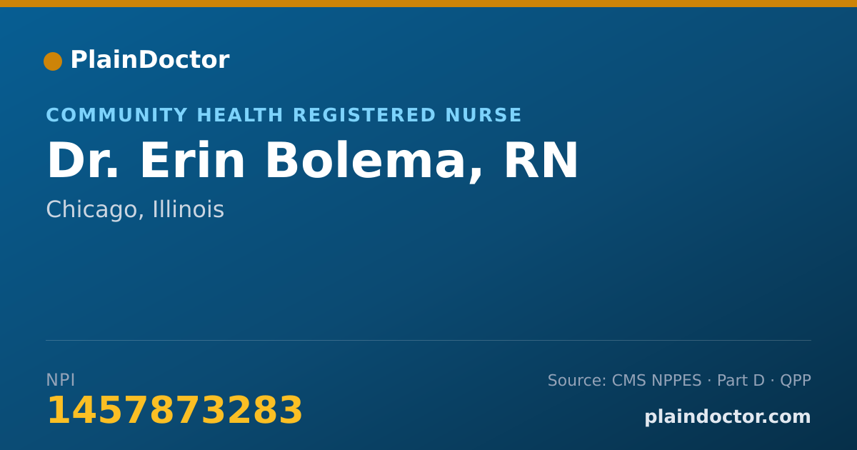 Shareable card for Erin Bolema, RN - Community Health Registered Nurse, Chicago, IL