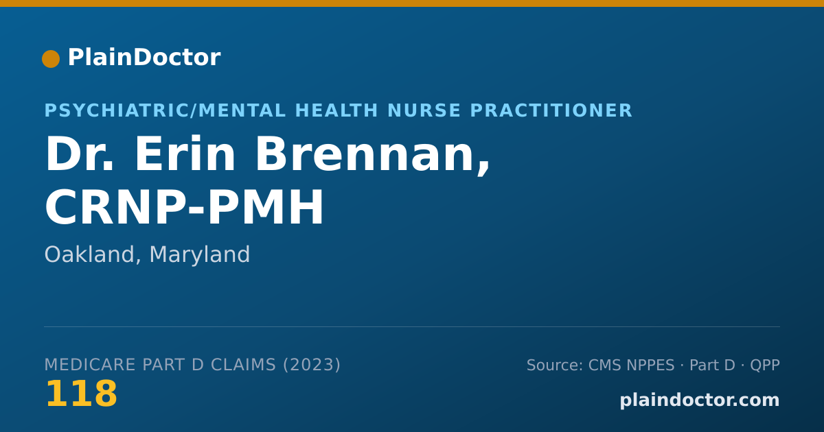 Shareable card for Erin Brennan, CRNP-PMH - Psychiatric/Mental Health Nurse Practitioner, Oakland, MD