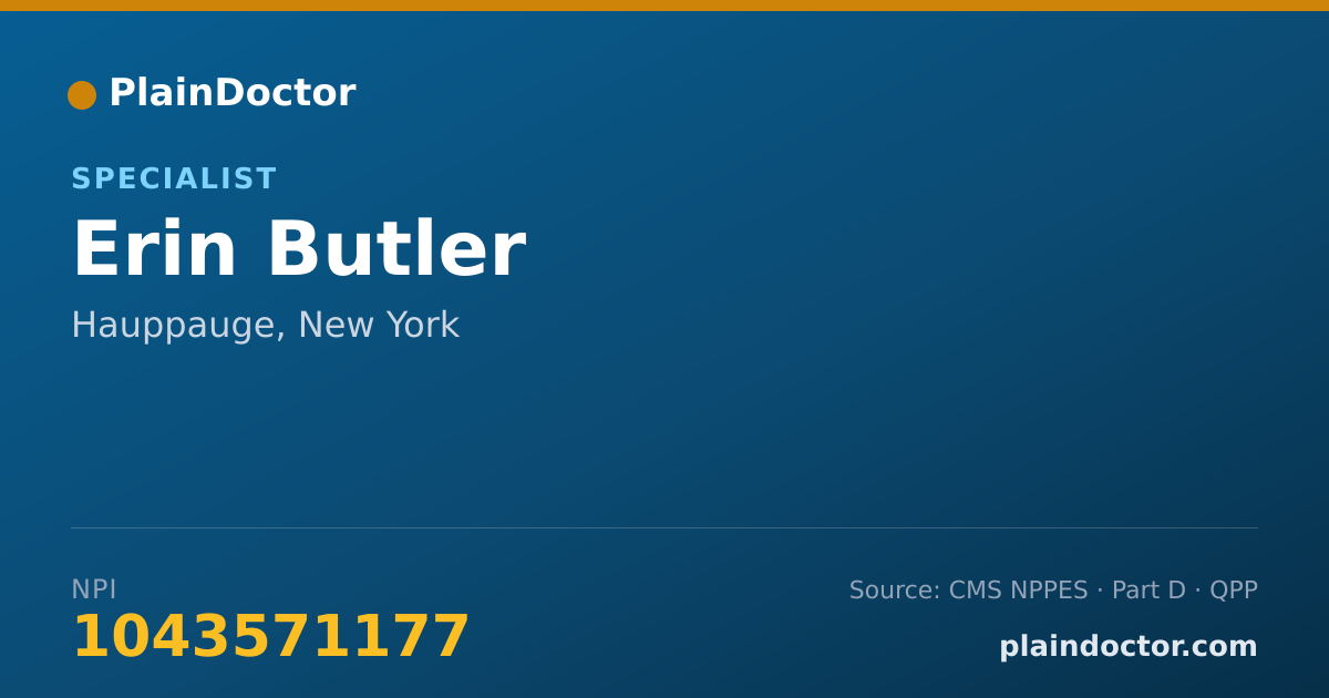 Shareable card for Erin Butler - Specialist, Hauppauge, NY
