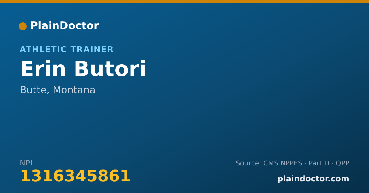 Shareable card for Erin Butori - Athletic Trainer, Butte, MT