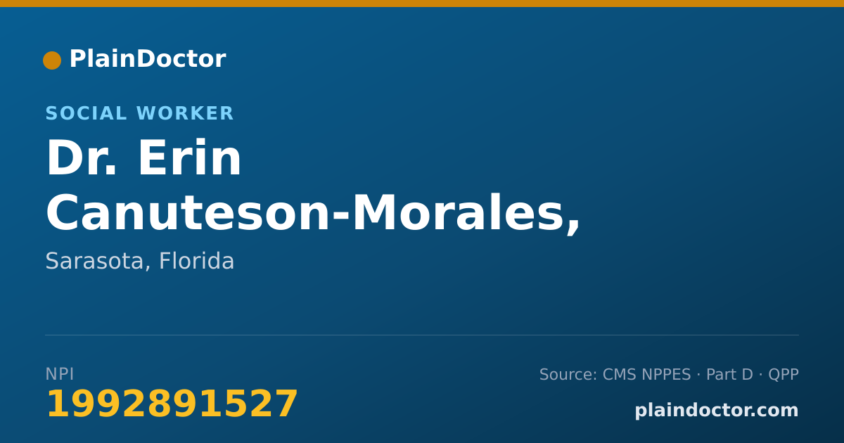 Shareable card for Erin Canuteson-Morales, LCSW - Social Worker, Sarasota, FL