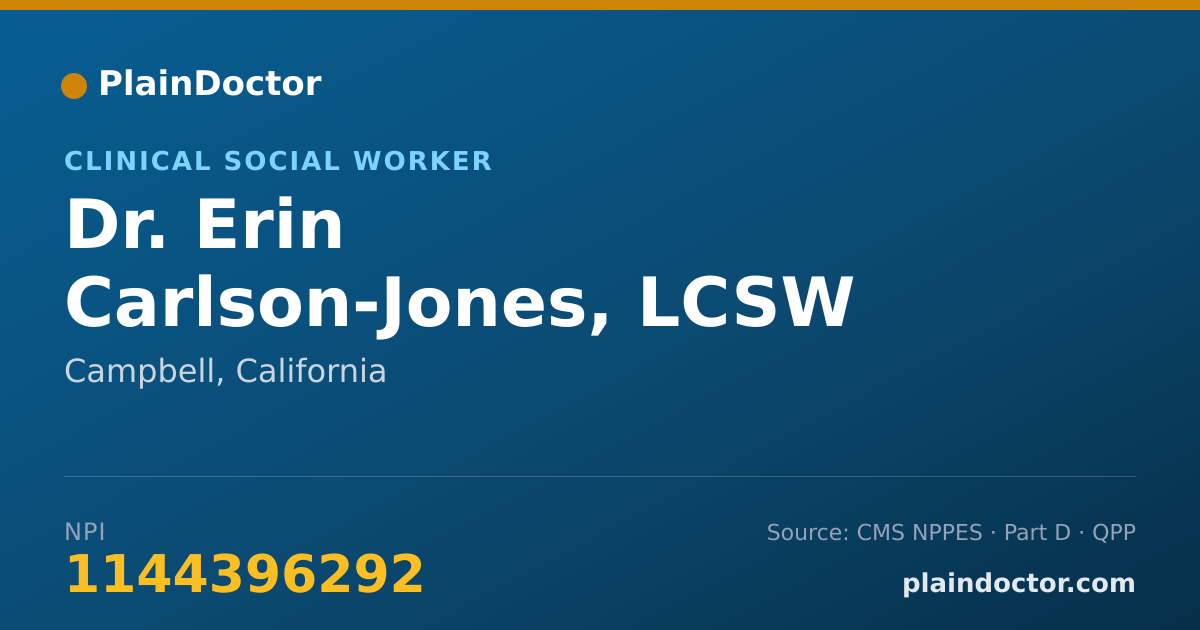 Shareable card for Erin Carlson-Jones, LCSW - Clinical Social Worker, Campbell, CA