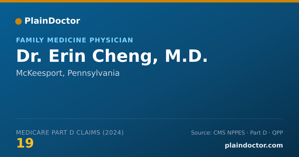 Shareable card for Erin Cheng, M.D. - Family Medicine Physician, McKeesport, PA