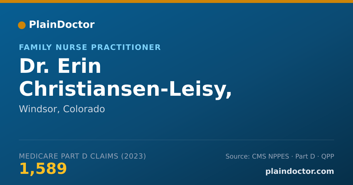 Shareable card for Erin Christiansen-Leisy, FNP-BC - Family Nurse Practitioner, Windsor, CO