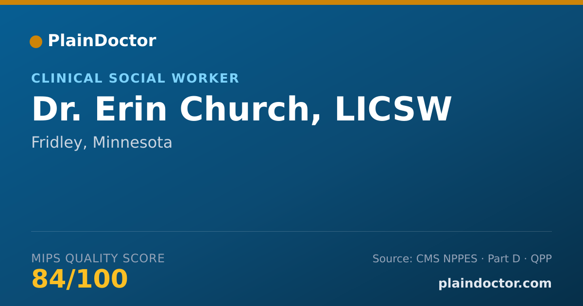 Shareable card for Erin Church, LICSW - Clinical Social Worker, Fridley, MN