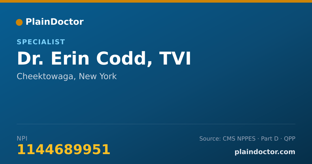 Shareable card for Erin Codd, TVI - Specialist, Cheektowaga, NY