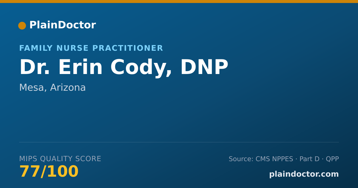 Shareable card for Erin Cody, DNP - Family Nurse Practitioner, Mesa, AZ