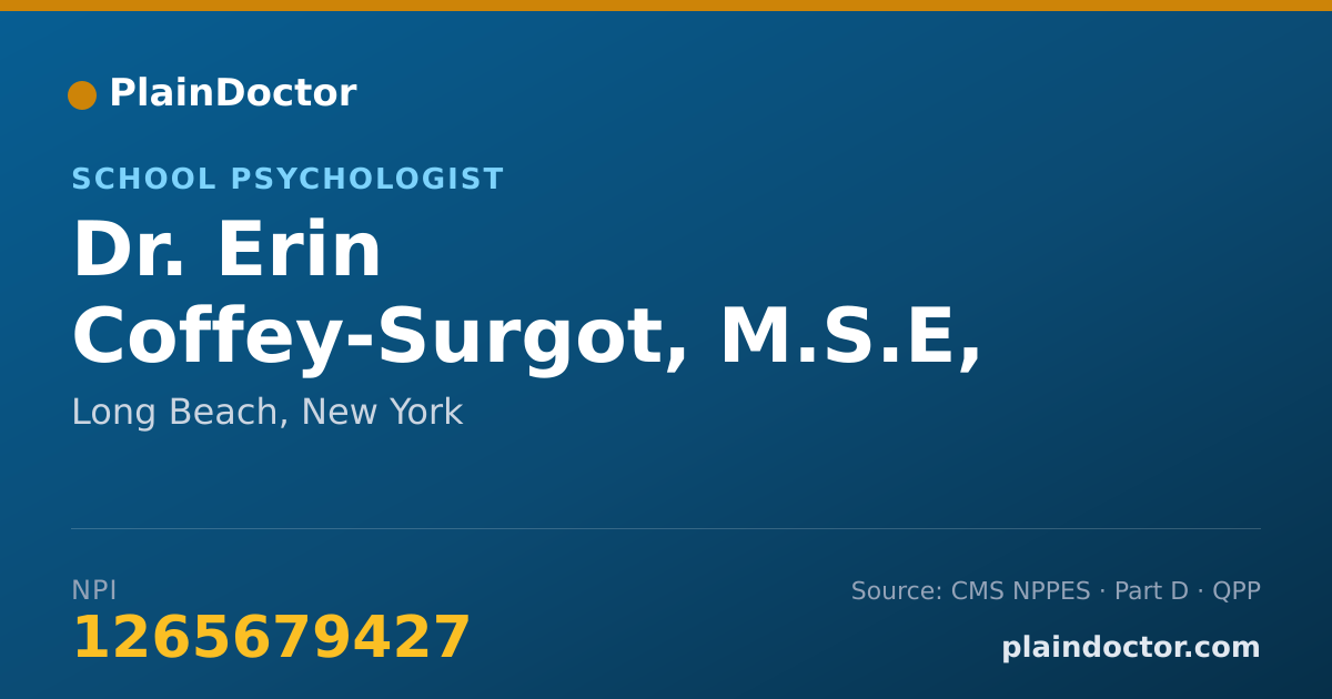 Shareable card for Erin Coffey-Surgot, M.S.E, P.D. - School Psychologist, Long Beach, NY