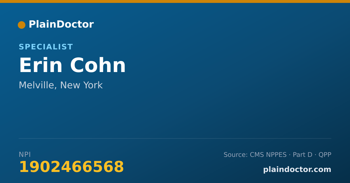 Shareable card for Erin Cohn - Specialist, Melville, NY