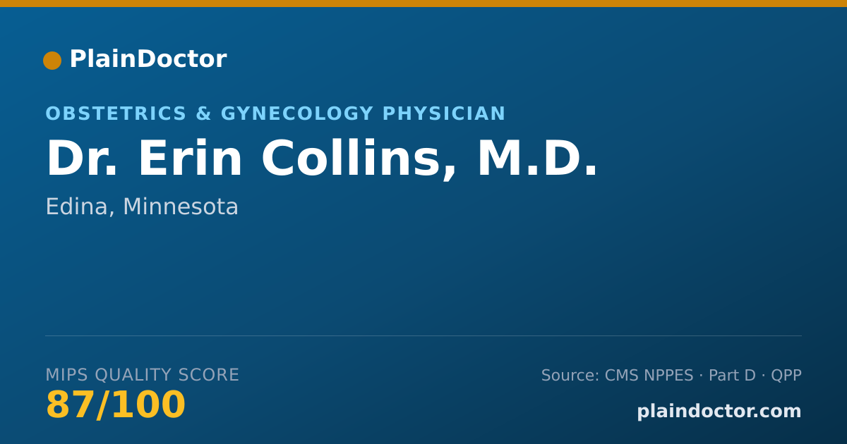 Shareable card for Erin Collins, M.D. - Obstetrics & Gynecology Physician, Edina, MN
