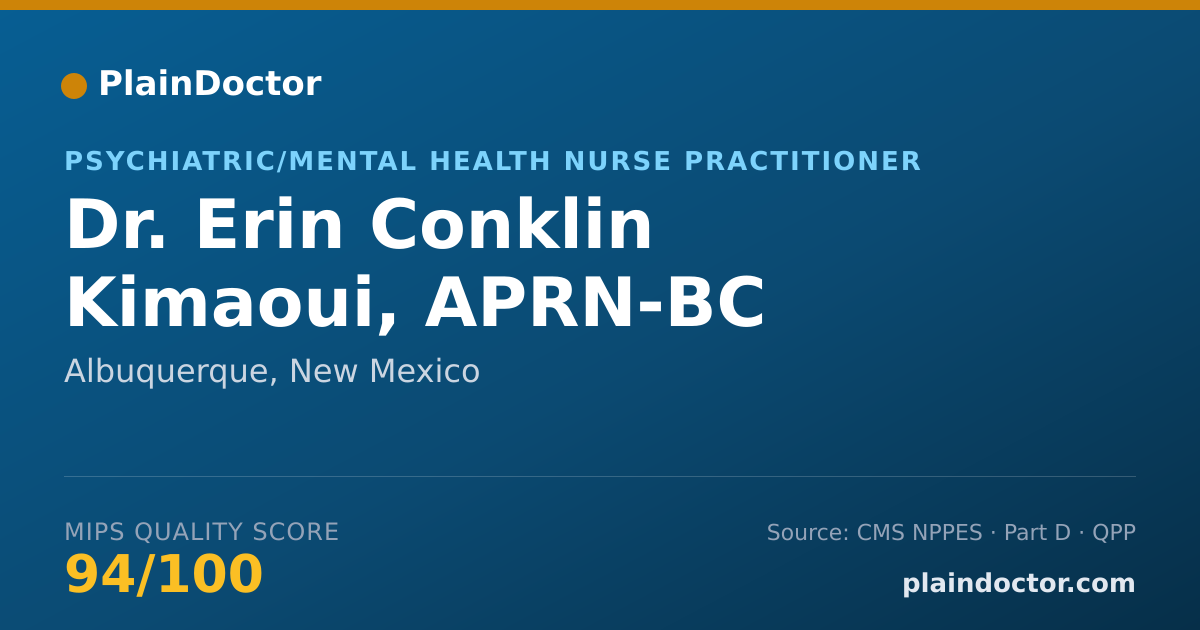 Shareable card for Erin Conklin Kimaoui, APRN-BC - Psychiatric/Mental Health Nurse Practitioner, Albuquerque, NM