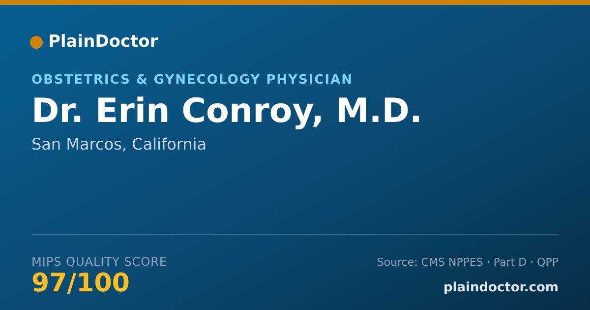 Shareable card for Erin Conroy, M.D. - Obstetrics & Gynecology Physician, San Marcos, CA