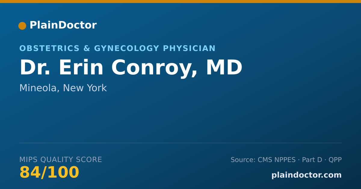 Shareable card for Erin Conroy, MD - Obstetrics & Gynecology Physician, Mineola, NY