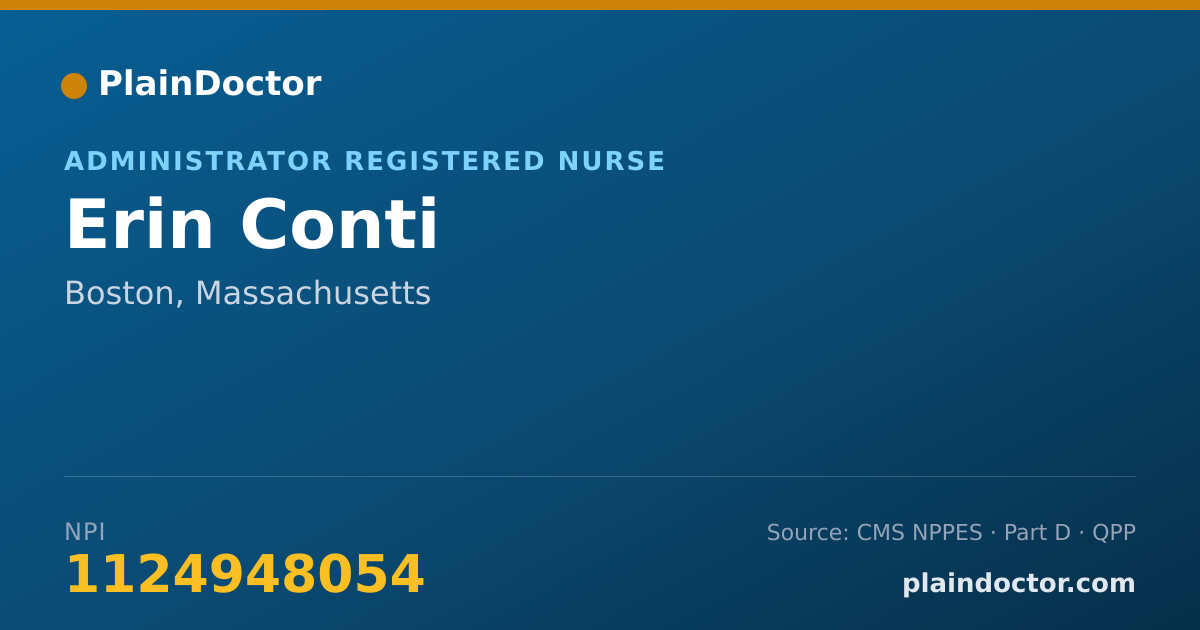 Shareable card for Erin Conti - Administrator Registered Nurse, Boston, MA