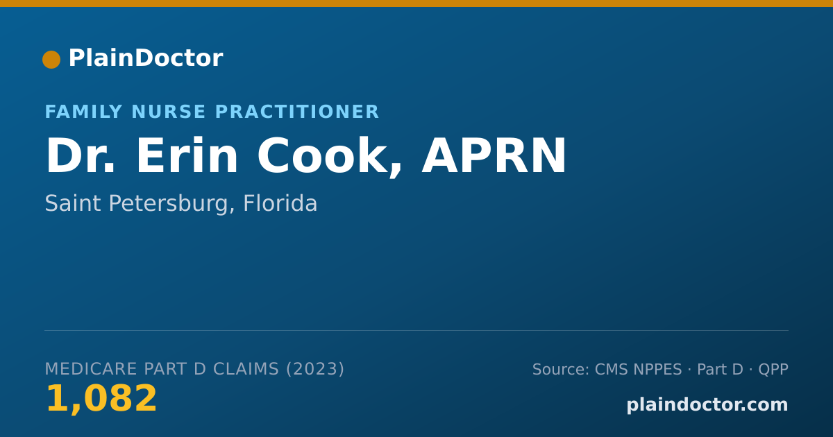 Shareable card for Erin Cook, APRN - Family Nurse Practitioner, Saint Petersburg, FL